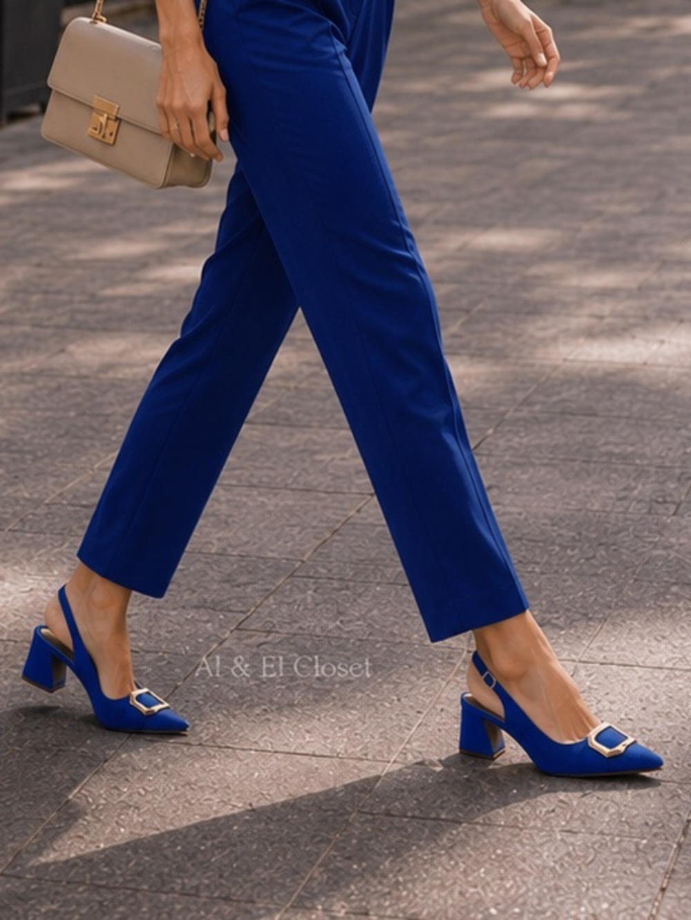 Nicole Miller New York Melrose Blue Faux Suede Women’s Slingback Heel Pumps 7.5